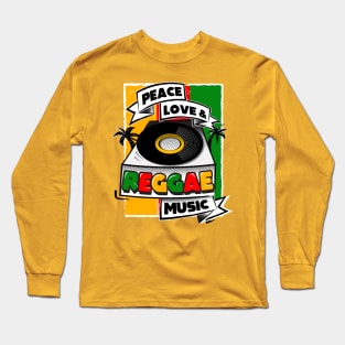 Peace, Love & Reggae Music Long Sleeve T-Shirt